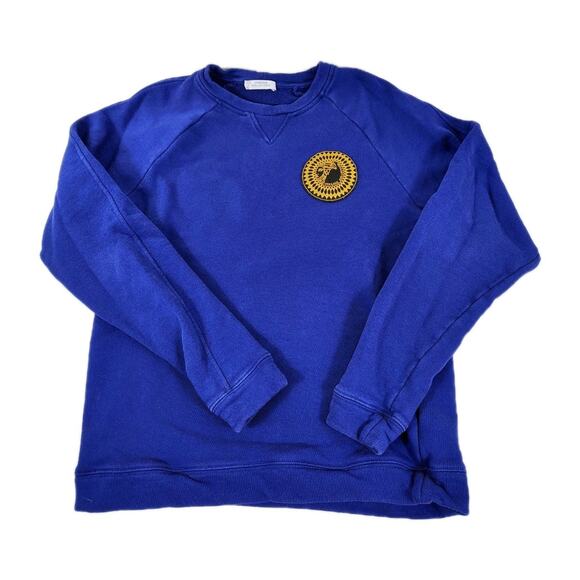 Versace Sweatshirt Men's M Blue Gianni Versace Gold Wing Sweater Pullover